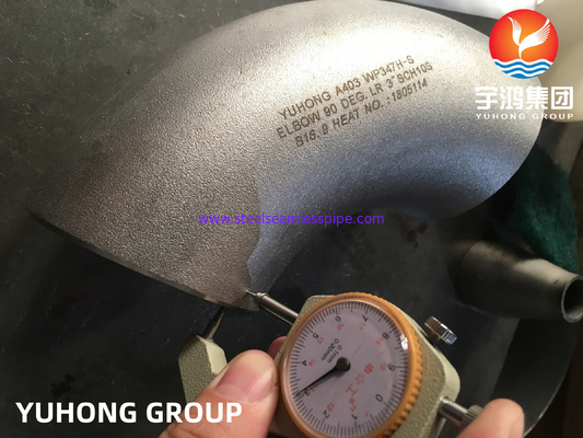 ASTM A403 WP347H 90 องศาเอลโค้ทสแตนเลส Buttweld Fitting ASME B16.9