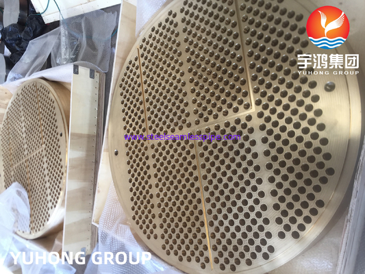 ASTM B171 C46400 / C44300 ทองเหลืองสกัดเหล็ก Tube Sheet Heat Exchanger Tube Plate