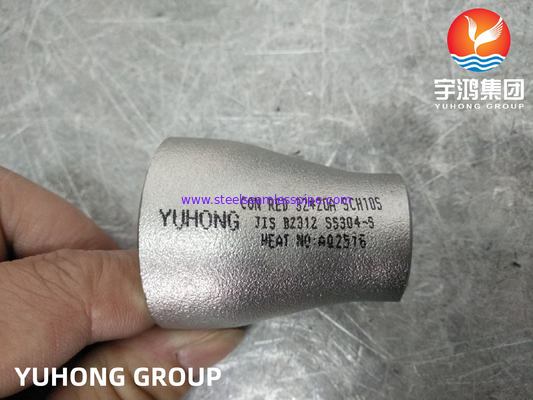 JIS B2312 SUS304 ข้อต่อท่อเชื่อมแบบสเตนเลสสตีล Concentric Reducer