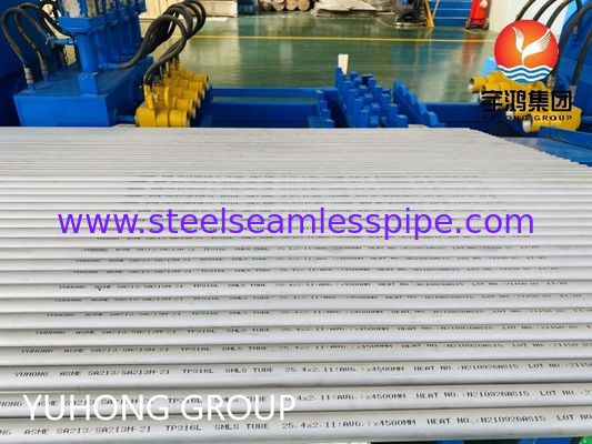 ASME SA213 TP316L ท่อไร้รอยเหล็กไร้ขัดสนกับการกัดกรองสําหรับเครื่องปั่นและเครื่องแลกเปลี่ยนความร้อนที่มีขนาดที่กําหนดเอง