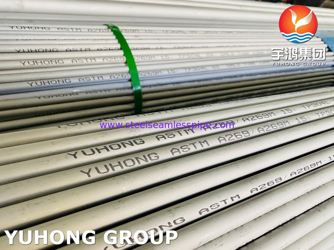 ท่อไร้ตะเข็บสแตนเลส ASTM A269 TP304L ดองและอบอ่อนสำหรับเครื่องแลกเปลี่ยนความร้อนพร้อมการทดสอบ PMI