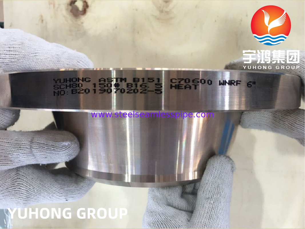 ASTM B151 C70600 2.0872 โลหะ Cu-Ni สับปลอม Weldneck Flange RF B165