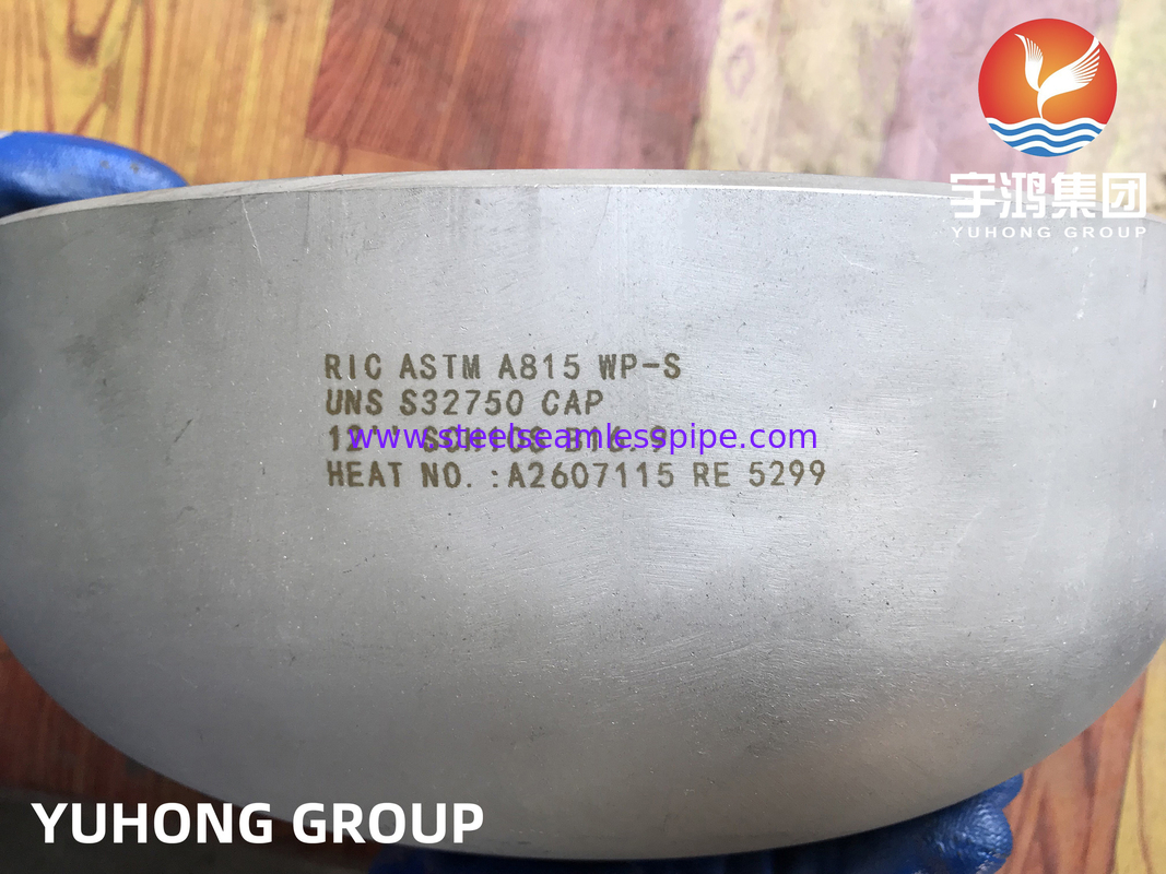ASTM A815 WP-S S32750 Cap อุปกรณ์เชื่อมแบบ Super Duplex Butt Weld B16.9 เครื่องแลกเปลี่ยนความร้อน