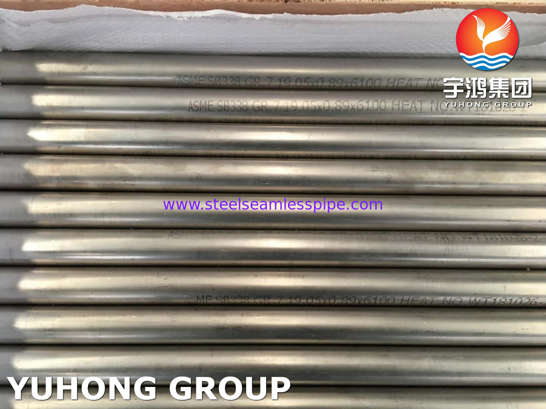 ASTM B338 Gr7 ท่อโลหะผสมไททาเนียมไร้รอยต่อและเชื่อมสำหรับเครื่องแลกเปลี่ยนความร้อนคอนเดนเซอร์
