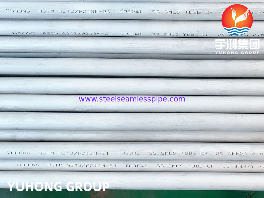 ASTM A213 TP304L ท่อไร้รอยเหล็กไร้ขัดสําหรับเครื่องแลกเปลี่ยนความร้อนและการใช้งานทางเคมี