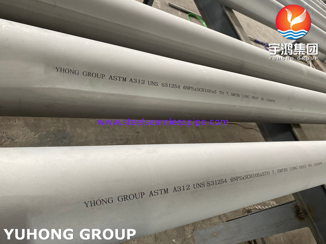 254 SMO ท่อไร้รอยเหล็กไร้สแตนเลส ASTM A312 UNS S31254 สําหรับเครื่องแลกเปลี่ยนความร้อนและอุตสาหกรรมเคมี