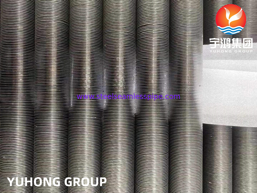 ASME SB163 UNS N04400 หลอดปีกชนิด G ที่ติดตั้งในเหล็กเหล็กสแตนเลียม