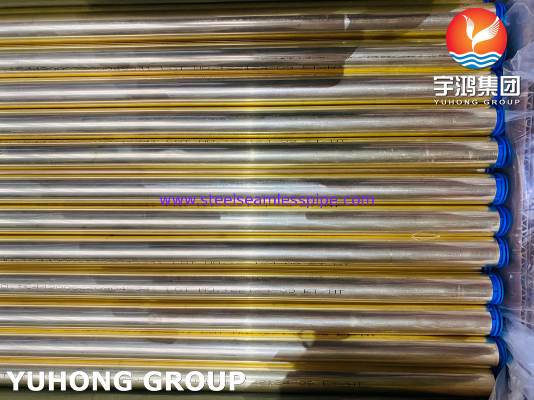 ท่อทองแดงนิกเกิล ASTM B111 C70600 C68700 C44300 ท่อแลกเปลี่ยนความร้อนท่อทองเหลืองแบบไม่มีรอยต่อ, คอนเดนเซอร์
