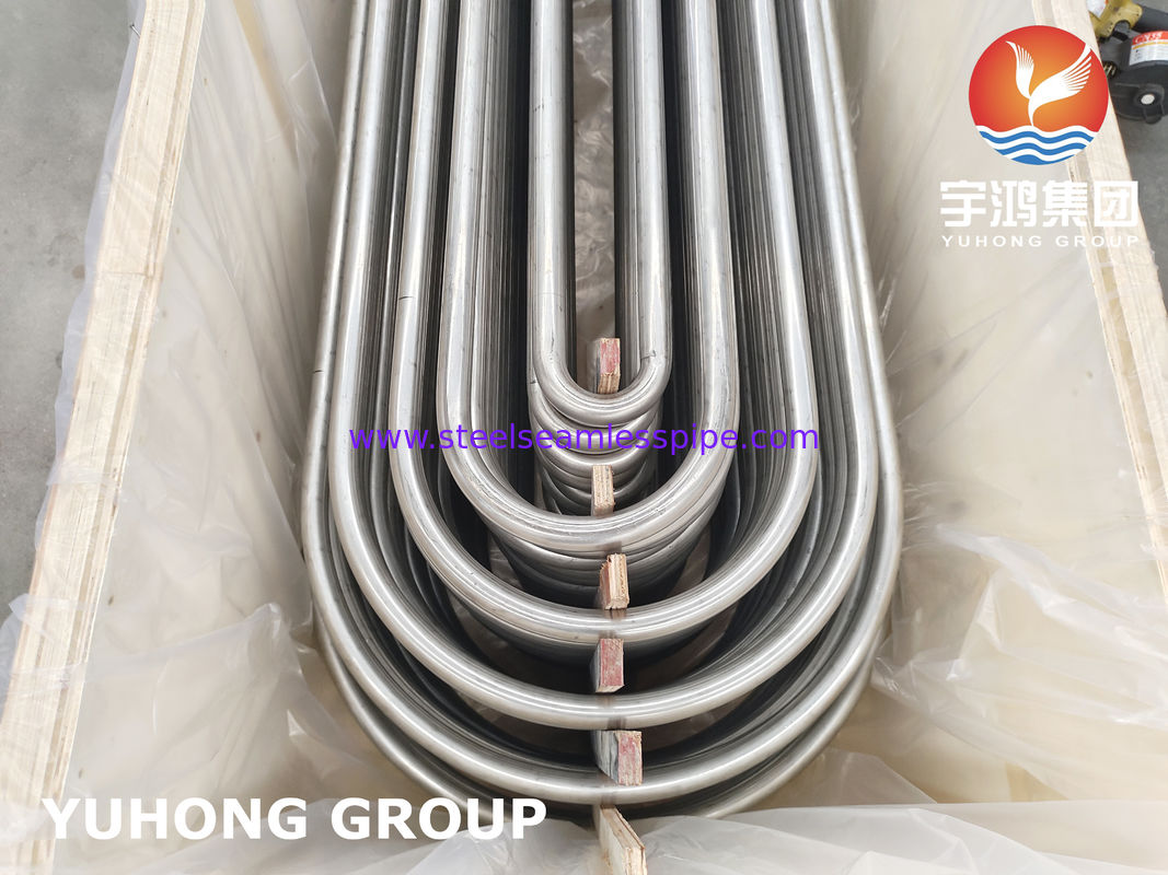 ASTM A213 TP304 สแตนเลส สายต่อ U Bend Tube ด้วยการทําปลายสีสดใสและ Radius Bend ที่กําหนดเอง