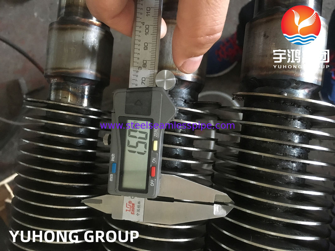ท่อ HFW ปีก: ท่อฐาน ASTM A213 + AISI 410 ((11Cr) ปีก HFW สําหรับเครื่องทําความร้อนก่อนแก๊สควัน H2S