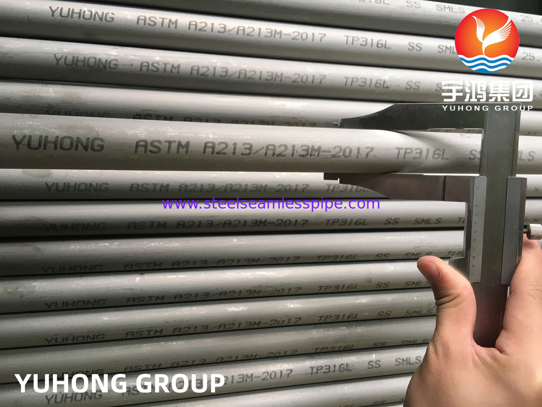 ASME SA213 TP316L ท่อเหล็กไร้สแตนเลสไร้รอย BWG 20 0.89mm สําหรับเครื่องเย็นแห้ง