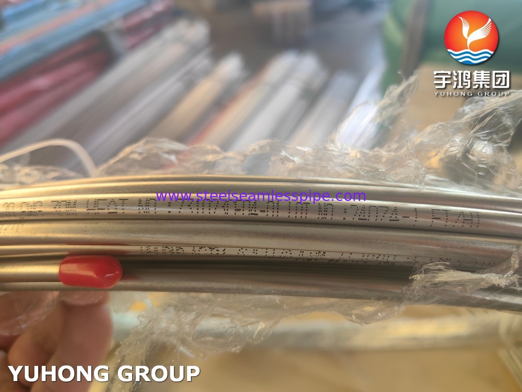 เกรด TP304 / 304L และ TP316 / 316L สแตนเลสไม่มีรอยต่อท่อขดลวดดอง / พื้นผิวอบอ่อน ASME SA213