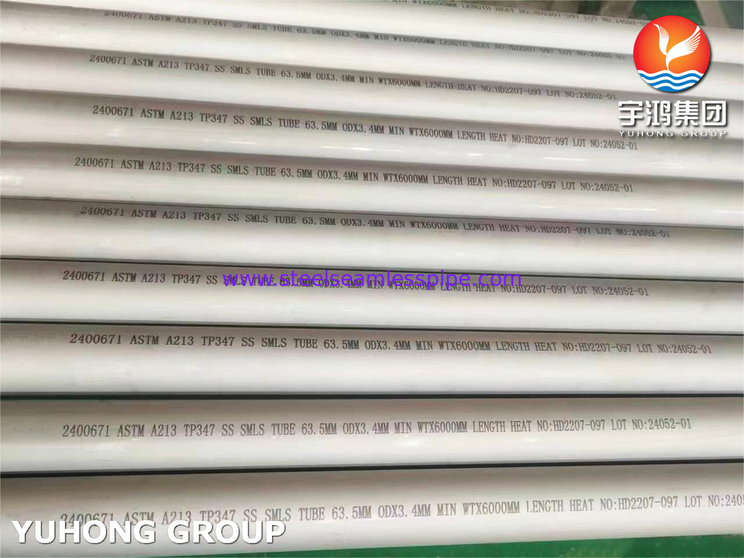 ASTM A213/ASME SA 213 TP347/TP347H ท่อไร้รอยเหล็กไร้ขัดในหม้อแลกเปลี่ยนความร้อน
