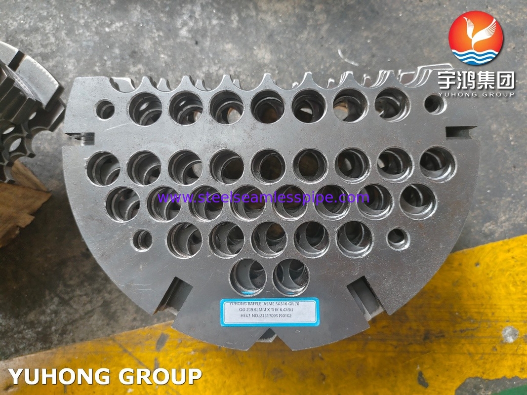 ASME SA516 Gr70N HIC-Resistant Segmental Baffle สําหรับเครื่องเปลี่ยนความร้อน S&T (Thk 8-180mm)