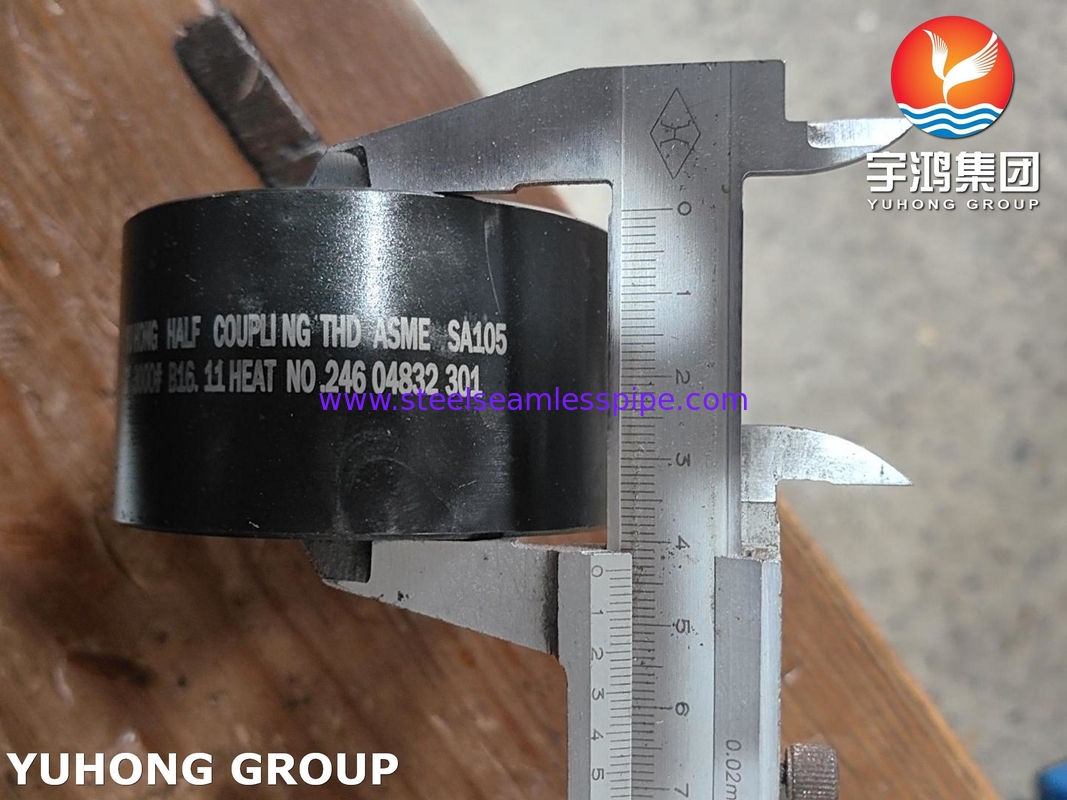สแตนเลสฟอร์จฟิตฟิต ASME SA105 B16.11 3000 NPT ครึ่งคอปปิ้งกับมาตรฐาน B16.11