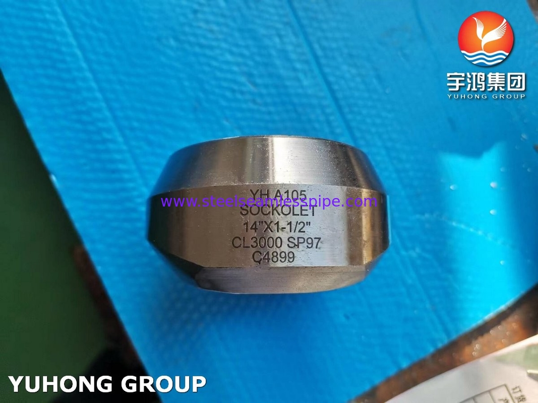 ASTM A105 เครื่องติดตั้งสแตนเลสคาร์บอน MSS-SP- 97 ซ็อคโคลตสําหรับน้ํามันและก๊าซ