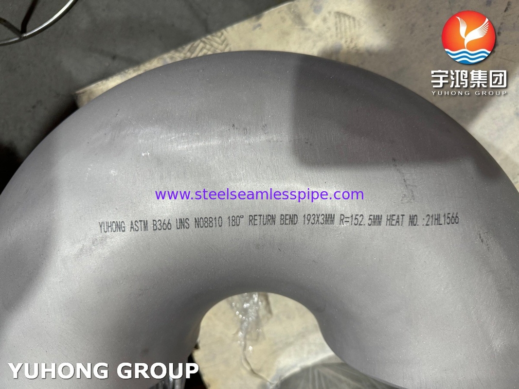 ASTM B366 NO8810 Deg 180 Return Elbow ความต้านทานต่อการกัดสลายของน้ําทะเล