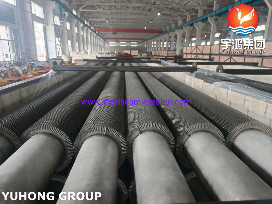 TP304H HFW Fin Tube Serrated ประเภท ASTM A312 สําหรับ HRSG ระบบควันการฟื้นฟูความร้อน