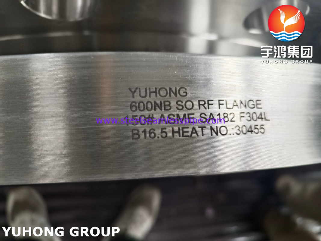 ASME SA182 F304L สแตนเลสเหล็กโกหก Flange slip บน SO ยก RF B165