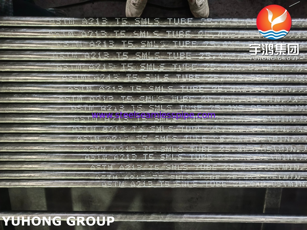ASTM A213 / ASME SA213 ท่อเหล็กสแตนเลส T5 สําหรับการใช้งานในเครื่องแลกเปลี่ยนความร้อน