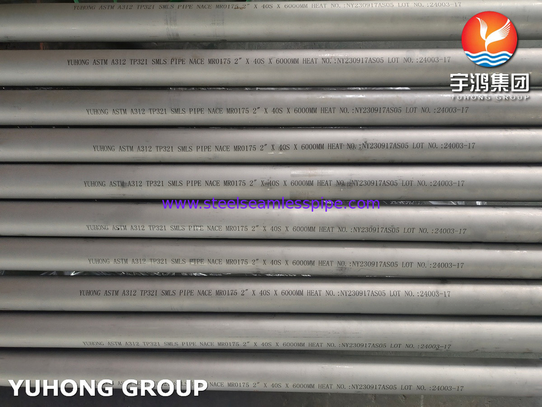 ASTM A312 TP321 ท่อสแตนเลสไร้สาย ผสมและผสมสําหรับอุตสาหกรรมน้ํามันและก๊าซและอุตสาหกรรมเคมี