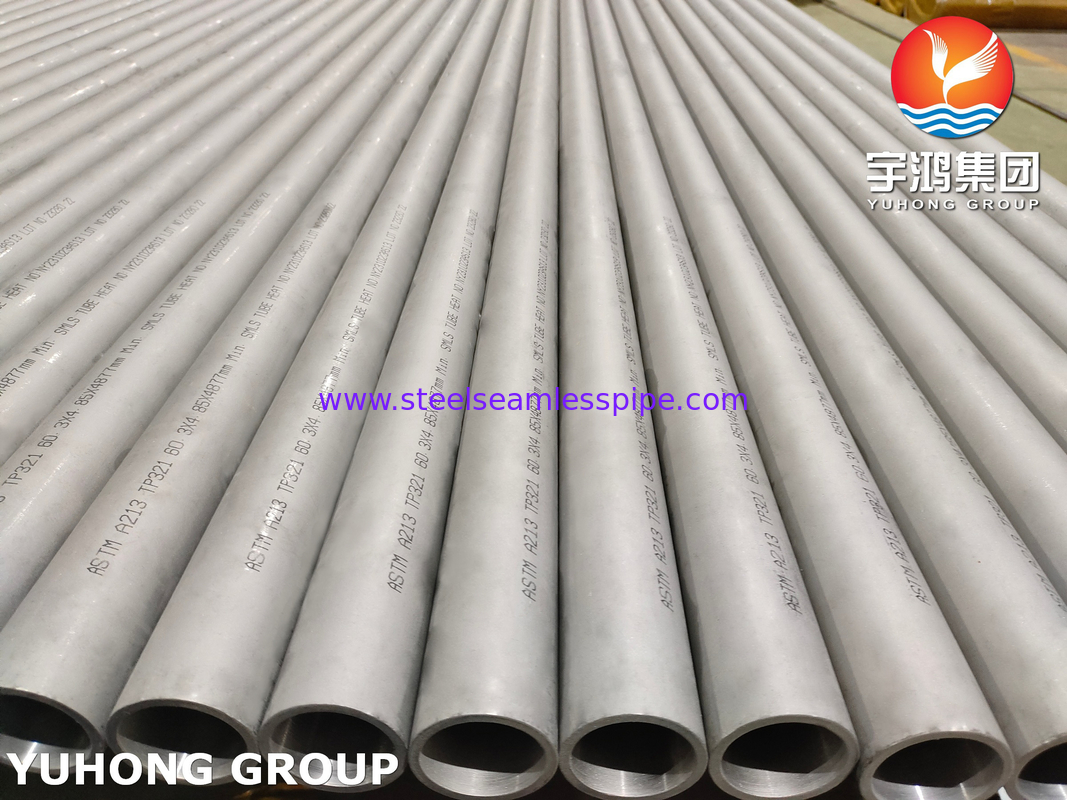 ASTM A213 ASME SA213 TP321 TP321HTubos sem costura de aço inoxidável Espessura Recozido em conserva Termina Simples Trocador de calor อุปกรณ์ปรับปรุงความร้อนแบบเรียบง่าย