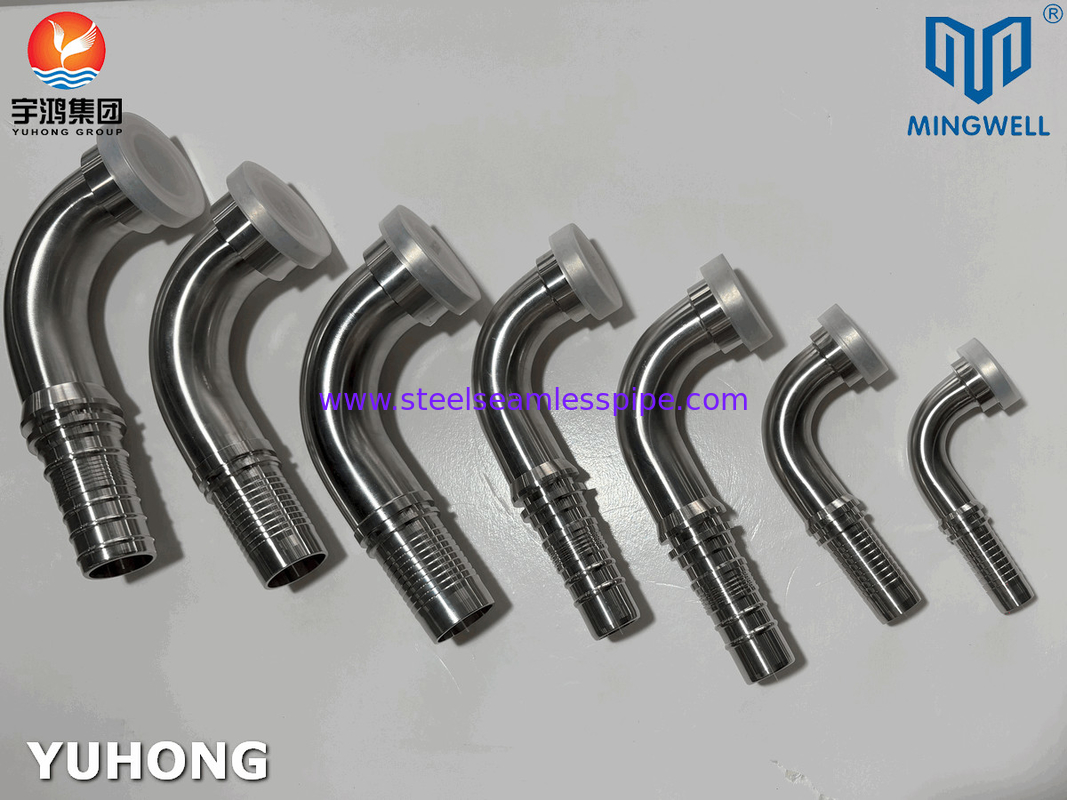 การติดตั้งเชือกเหล็กไร้สแตนเลส 90 ° SAE Flange SS316L สําหรับการใช้งานเชื่อมเชือก Tube