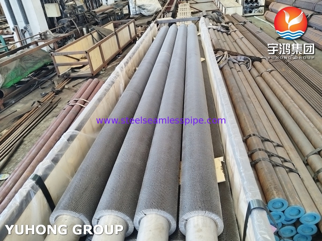 ASTM A312 TP304H หลอดปีกขัดขัดสําหรับเครื่องแลกเปลี่ยนความร้อนและเครื่องปฏิกิริยา