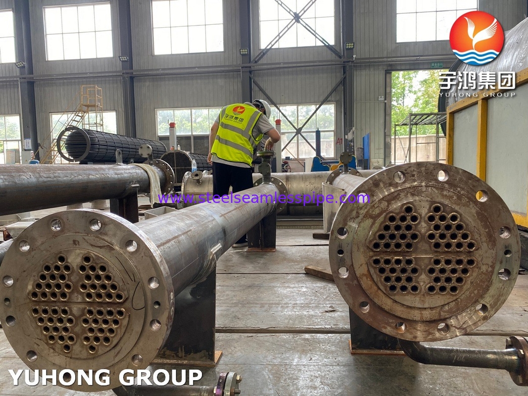 เครื่องแลกเปลี่ยนความร้อนกระเป๋าและท่อด้วยท่อ SS31803 SA-106 เกรด B Shell ASME ตอนที่ VIII