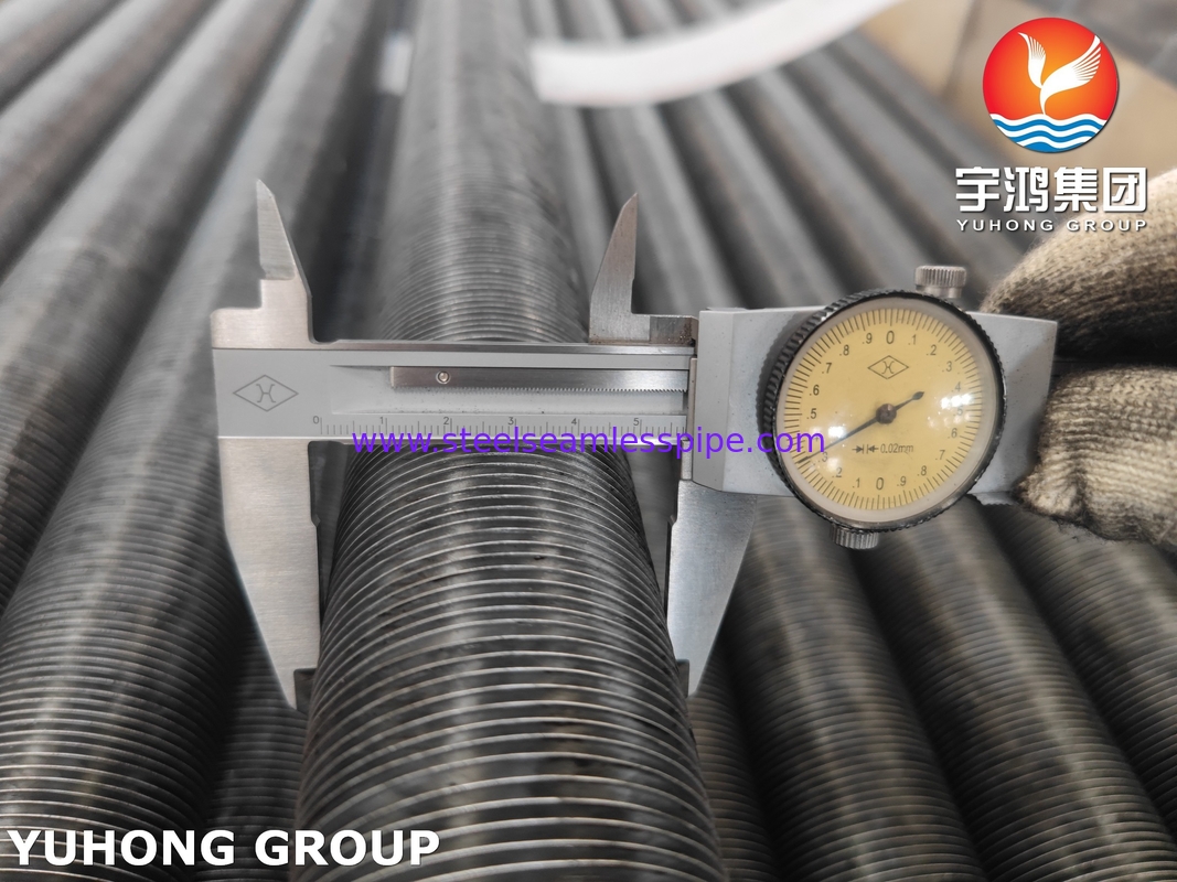 ASME SA209 TP304 สแตนเลส ท่อปีกที่ติดตั้ง ปีกชนิด G กับปีกอะลูมิเนียม 1060