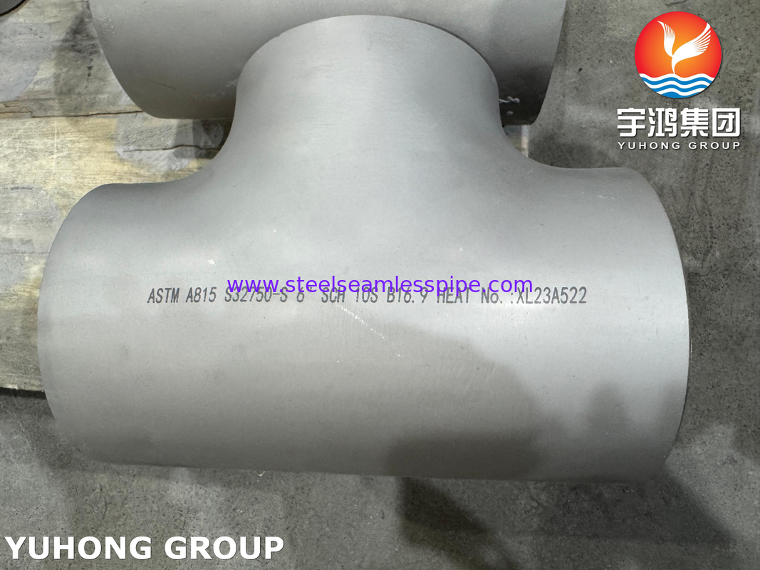 ASME B16.9 Super Duplex 2507 อุปกรณ์เสริม ASTM A815 WPS32750 BW Super Duplex Tee