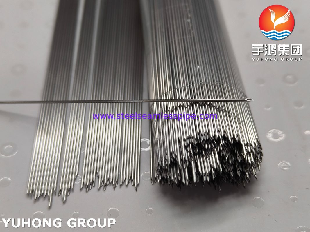 ท่อเข็มฝังในหลอดเลือดดำเกรดทางการแพทย์สแตนเลส SUS304 , ปลายตัดด้านหลัง