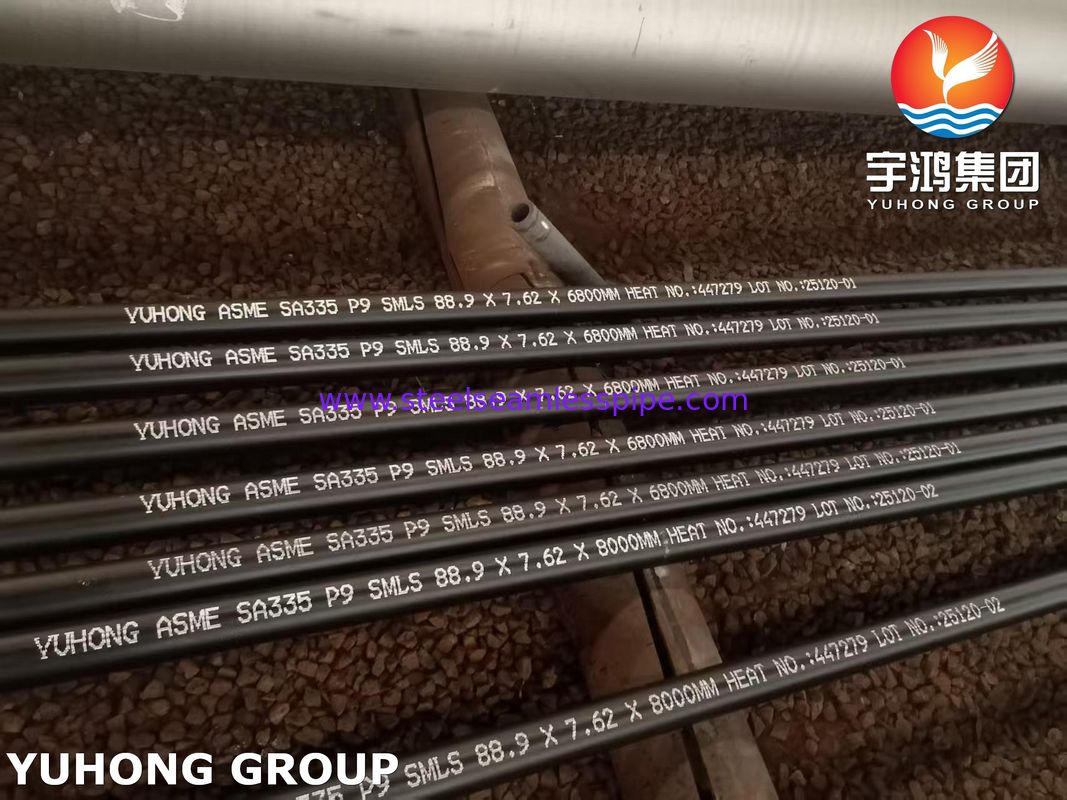 ท่อเหล็กอัลลอยไร้ตะเข็บ ASTM A335 P9 SCH40 / SCH80 สำหรับงานบริการอุณหภูมิสูง