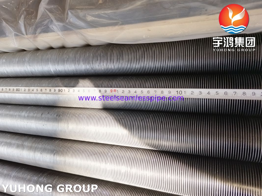 ASTM A213 T5 หลอดปีกชนิด G ที่ติดตั้งด้วยปีกสแตนเลสคาร์บอนสําหรับเครื่องแลกเปลี่ยนความร้อน