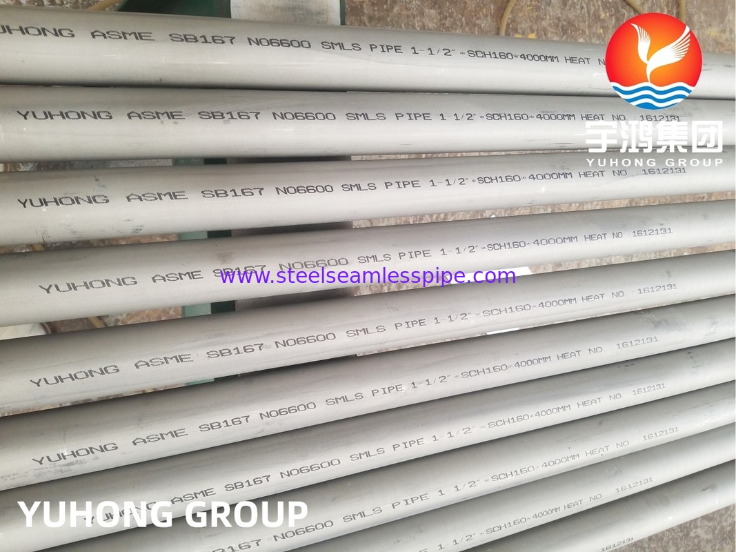 ASME SB167 Alloy 600 / N06600, ท่อโลหะผสมนิกเกิล-โครเมียม-เหล็ก, ใช้ในอุตสาหกรรมเคมีและอากาศยาน