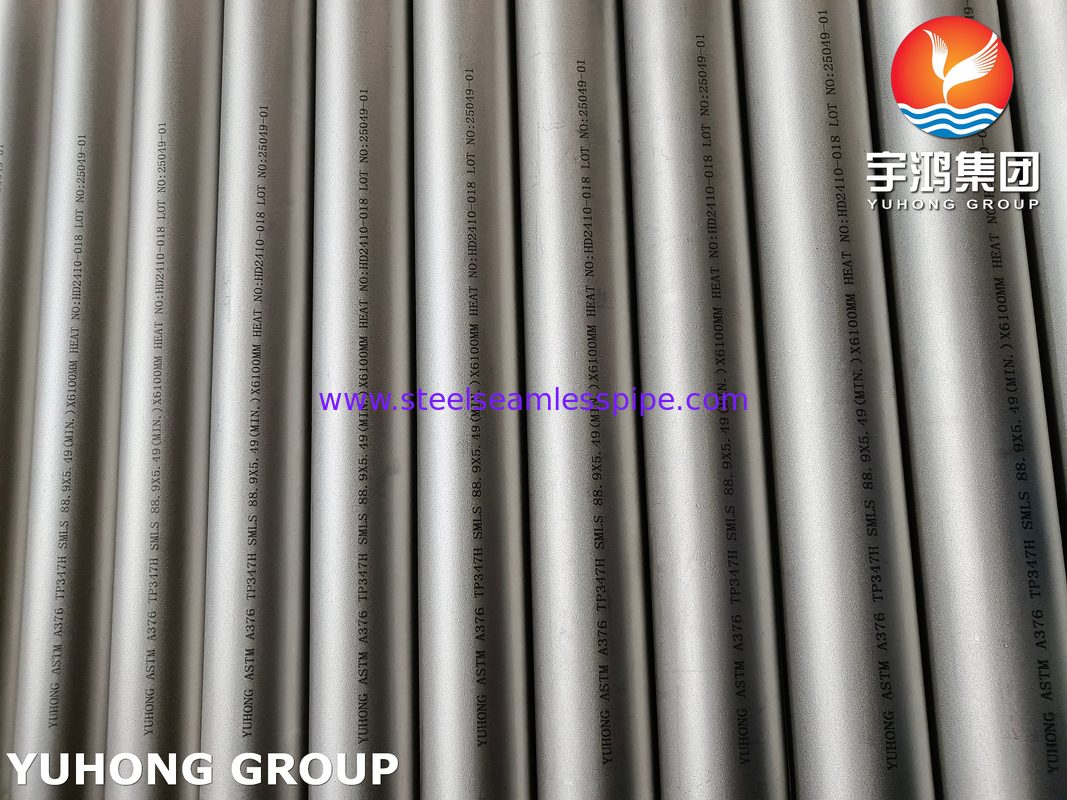 ASTM A376 TP347H ท่อเหล็ก austenitic ไม่มีสายสําหรับการใช้งานอุณหภูมิสูงของโรงไฟฟ้า