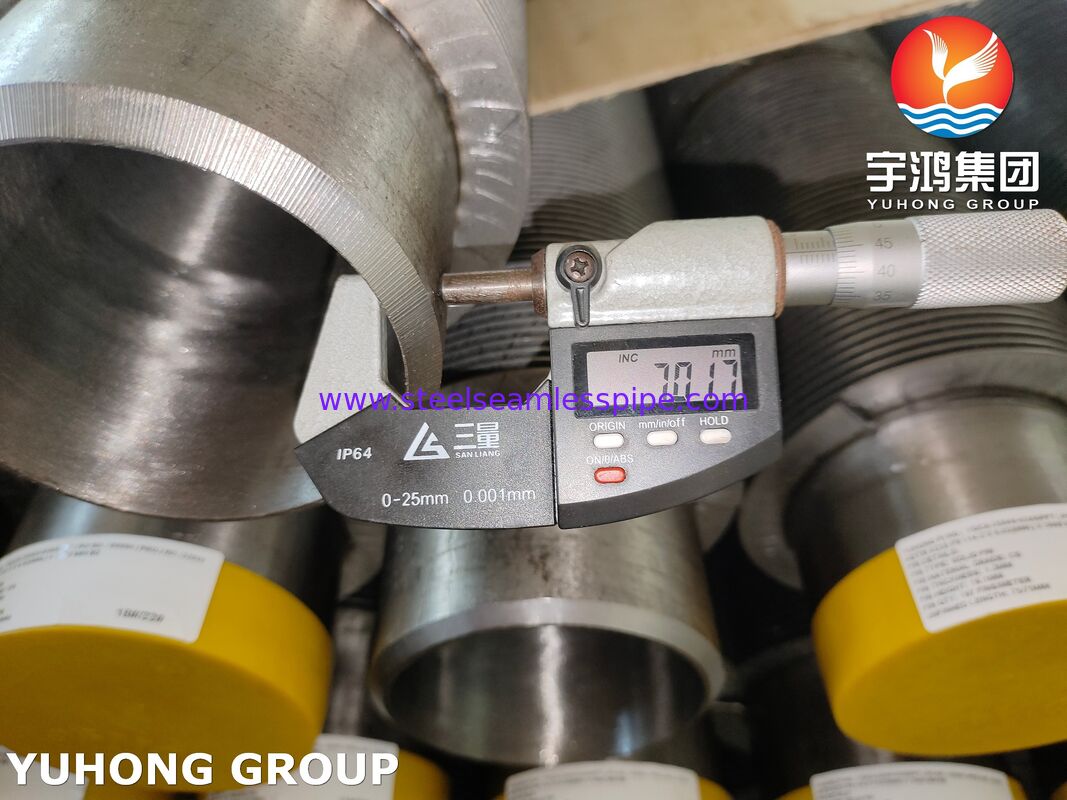 A335 P9 HFW ปีกท่อสําหรับเครื่องแลกเปลี่ยนความร้อนความร้อนสูง ปีกเหล็กก๊าบอน