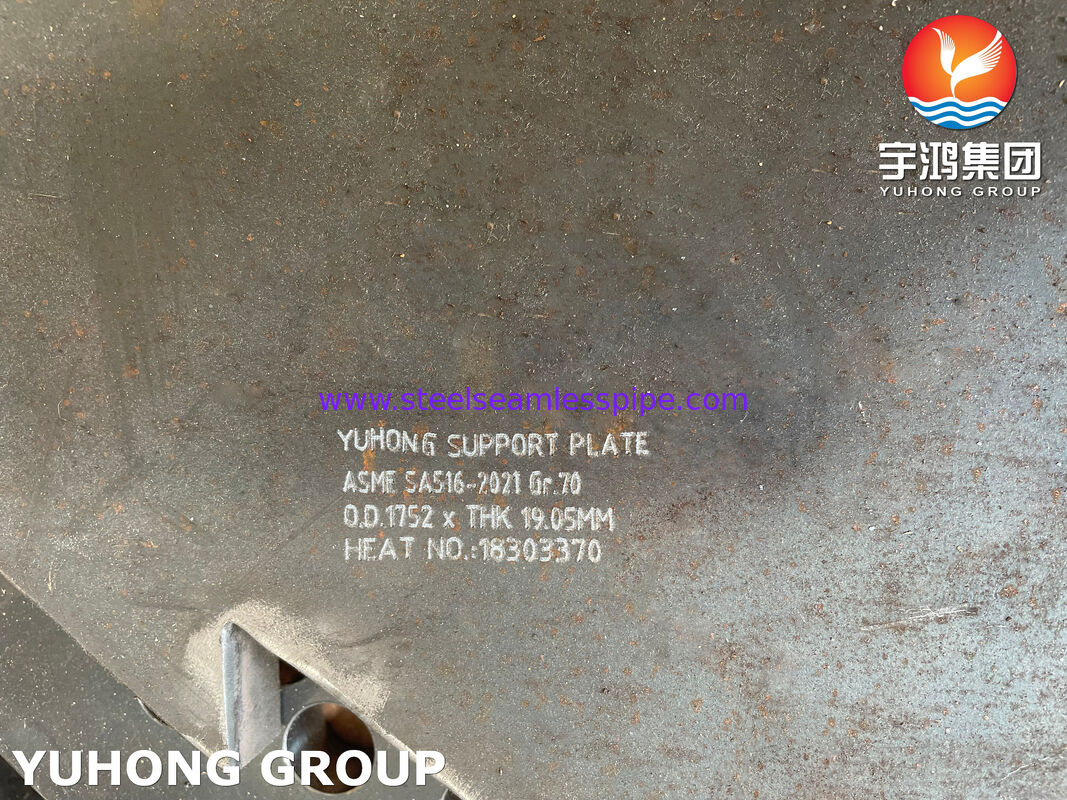 โลหะคาร์บอน บาฟเฟิลเพลต แผ่นรองรับ ASME SA516 GR 70 สําหรับเครื่องแลกเปลี่ยนความร้อน