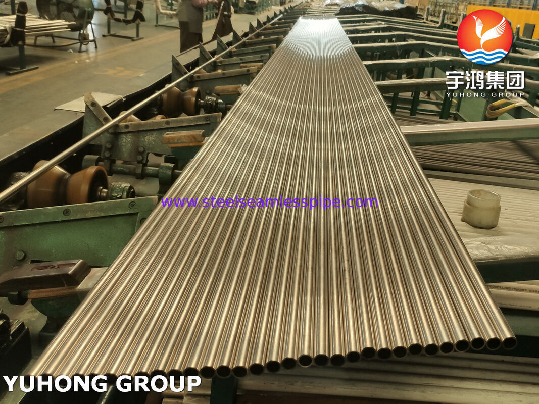 ท่อสกัดทองแดง และท่อคอนเดนเซอร์ไร้รอยสกัดทองแดง ASME SB111 ASTM B111 C10200 C44300 C61400 C71500