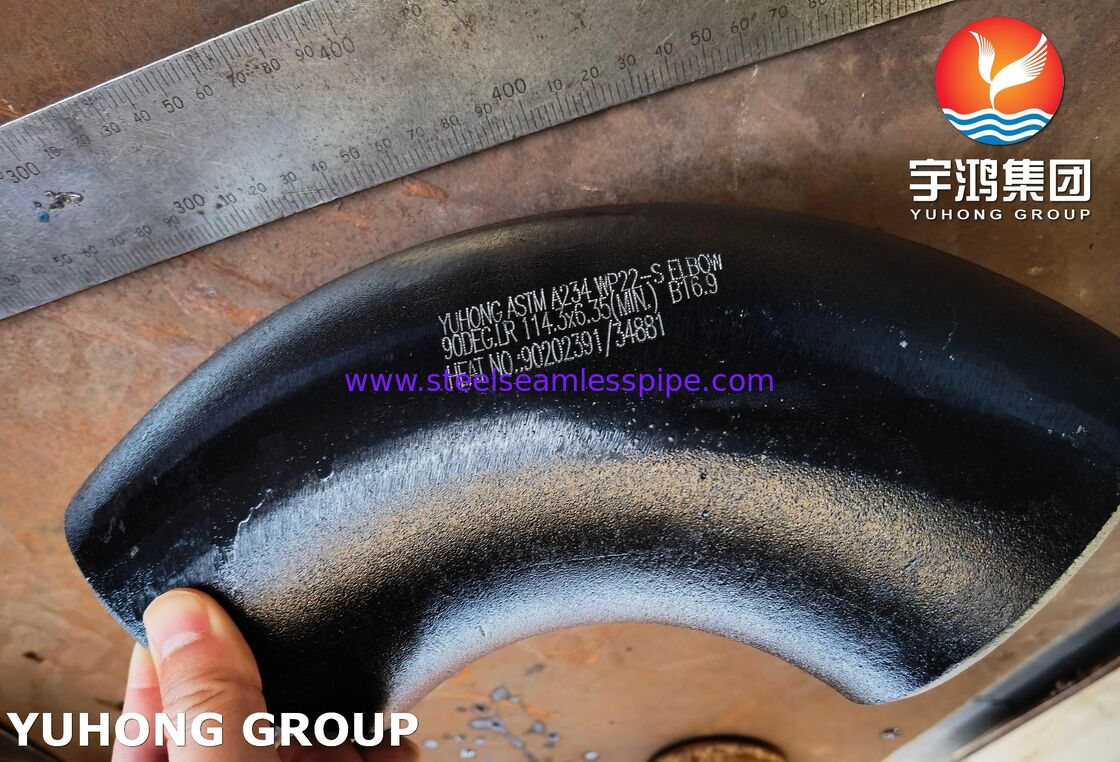 ASTM A234 WP22 90° Elbow Cr-Mo Alloy Steel Tube Fitting สําหรับท่ออุณหภูมิและความดันสูง