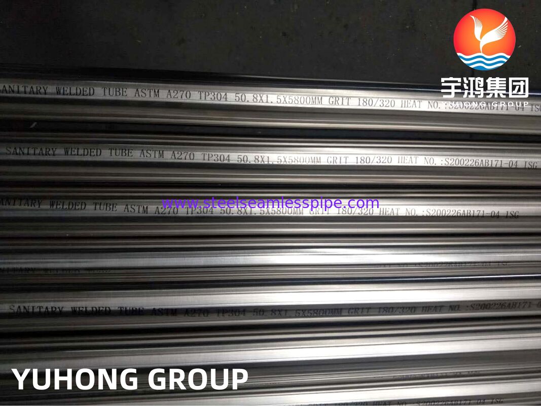 ท่อสแตนเลสไร้ตะเข็บ ASTM A270 TP304 เกรดสุขาภิบาล พร้อมผิวขัดเงาเชิงกลและขัดเงาด้วยไฟฟ้า และค่าความหยาบ Ra ที่ปรับแต่งได้