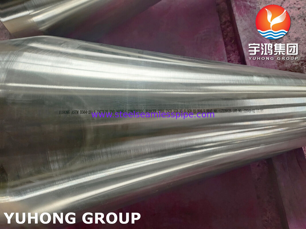 ข้อต่อตีขึ้นรูป, ASTM B564 NO8811 (Incoloy 800HT) โลหะผสม Ni-Fe-Cr ตัวลดแบบศูนย์กลาง ANSI B16.5
