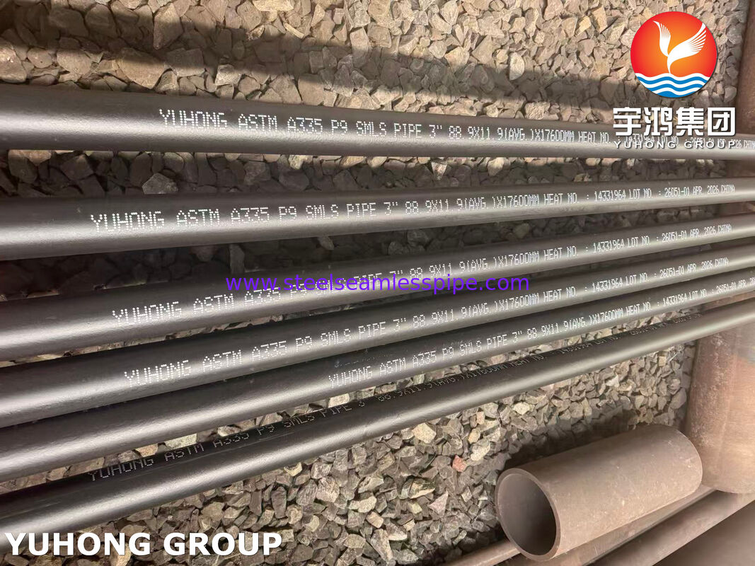 ASTM A335 ASME SA335 P9 ท่อเหล็กสแตนเลสไร้รอย ทนต่อความร้อนสูงสําหรับโรงงานปิโตรเคมีและผู้จําหน่ายไฟฟ้า