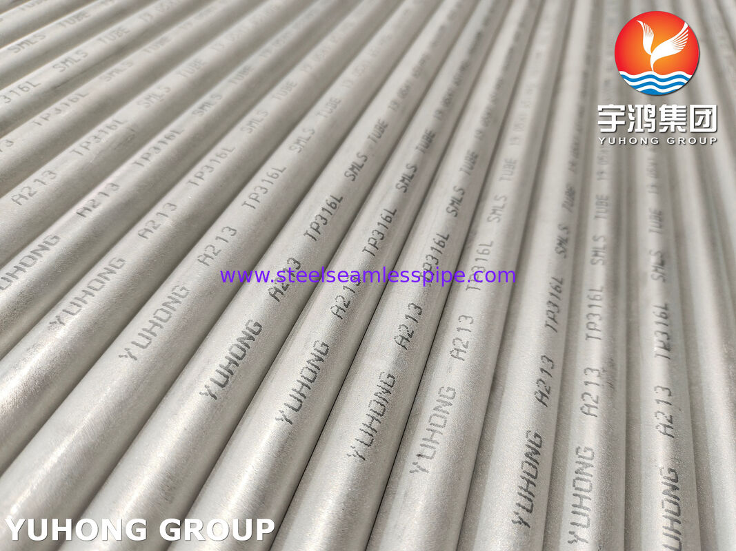 ASME SA213 TP316L ท่อไร้รอยต่อC≤0.035% ไม่มี PWHT หลังจากเชื่อมทนต่อการกัดกร่อนตามขอบเกรนสำหรับเครื่องแลกเปลี่ยนความร้อน