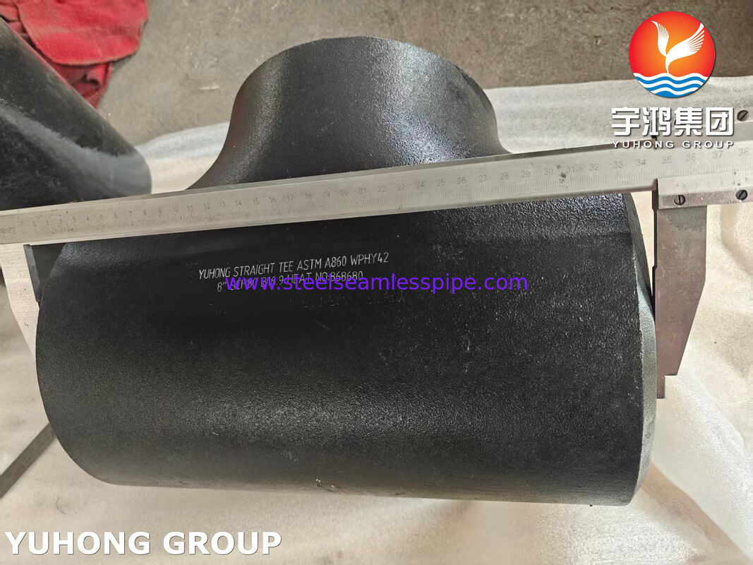 ASTM A860 WPHY 42 เหล็กกล้าคาร์บอนตรงที ASME B16.9 ข้อต่อท่อเหล็กเชื่อมชน
