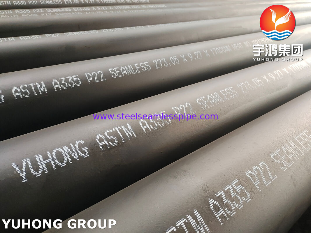 ASTM A335 P22 หลอดเหล็กสแตนเลสไร้สาย ระบบปั่นหลอดเหล็กสแตนเลสสไฟริตอัตราอุณหภูมิสูง