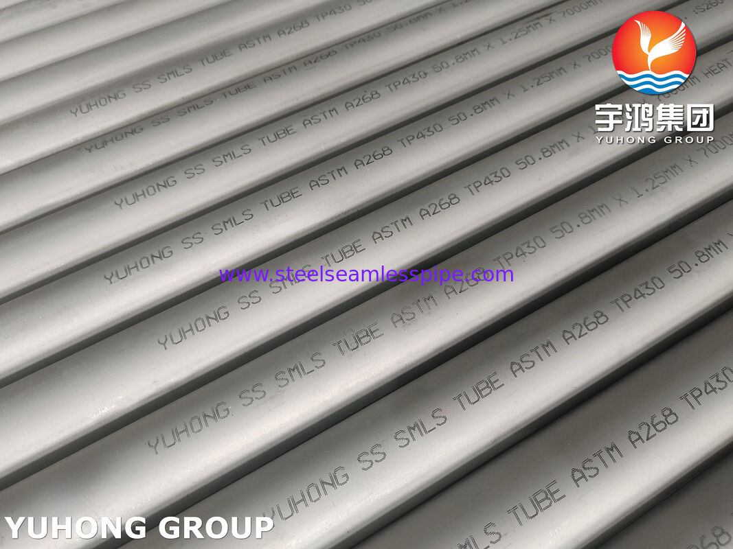 ASTM A268 TP430, UNS S43000 ท่อสแตนเลสไร้รอยสําหรับท่อแลกเปลี่ยนความร้อน