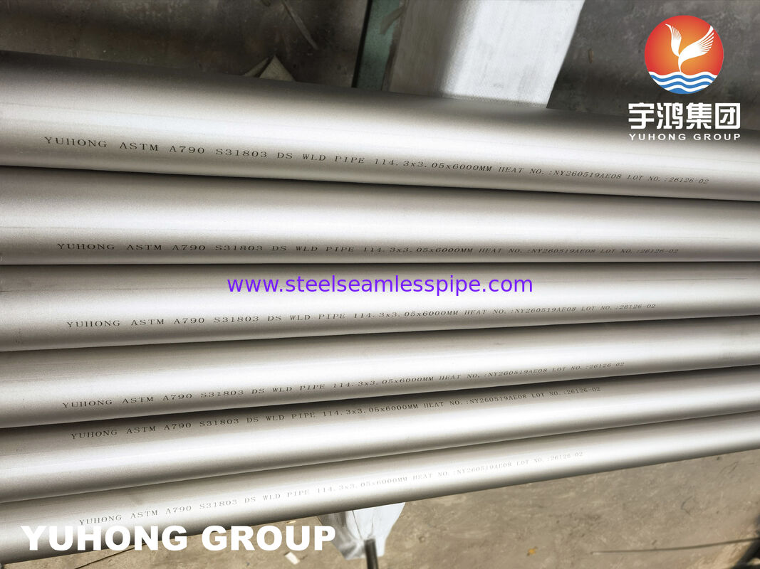 ASTM A790 UNS S31803 ท่อเชื่อมเหล็กไร้สแตนเลสแบบสองแบบสําหรับการใช้งานอุตสาหกรรมที่เกรด