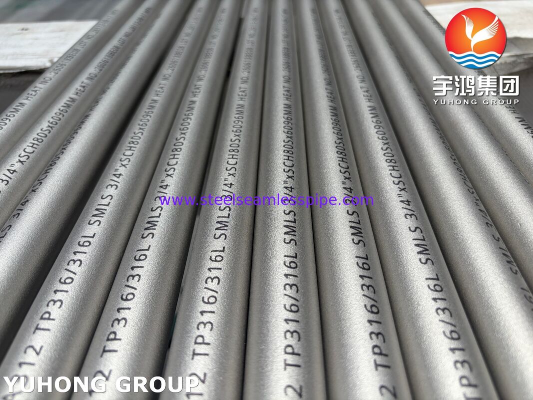 ASTM A312 TP316/316L ท่อเหล็กไร้สแตนเลสไร้สาย สําหรับการใช้งานทางเคมีและอุตสาหกรรม