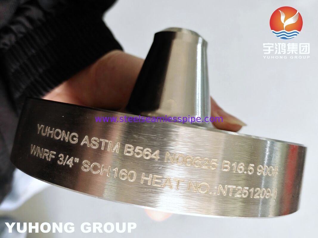 ASTM B564 Inconel 625 Nickel Alloy การปั่นคอ ใบหน้าที่ยกขึ้น แฟลนจ์ทนทานต่อการกัดกร่อน